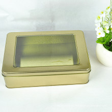 Caja rectangular personalizada de la lata del té con la ventana del PVC